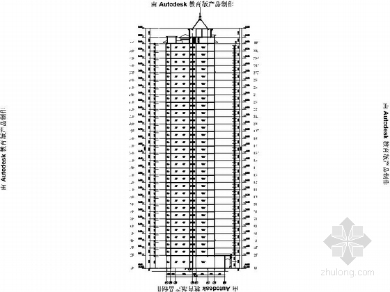 [江西]30层框剪结构商业办公建筑设计施工图（知名地产）-30层框剪结构商业办公建筑设计剖面图