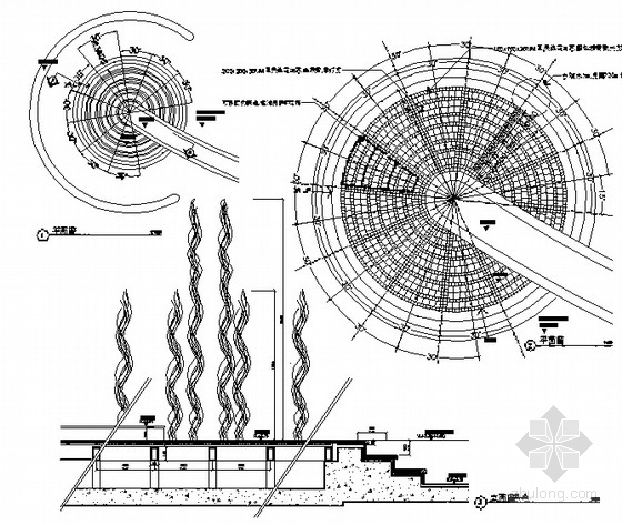 扇形水景cad施工图资料下载-[天津]住宅小区园林景观水景设计施工图