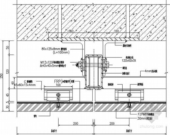 背栓式石材幕墙节点资料下载-开放式背栓石材节点构造详图