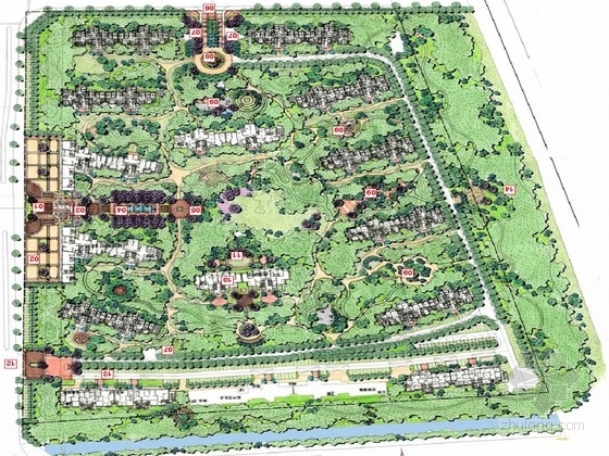居住区细部平面图CAD资料下载-[连云港]新古典自然居住区花园景观规划方案