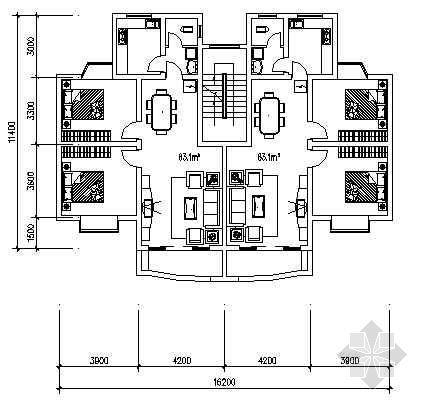 79平米两室一厅装修效果资料下载-两室两厅一厨一卫83平米
