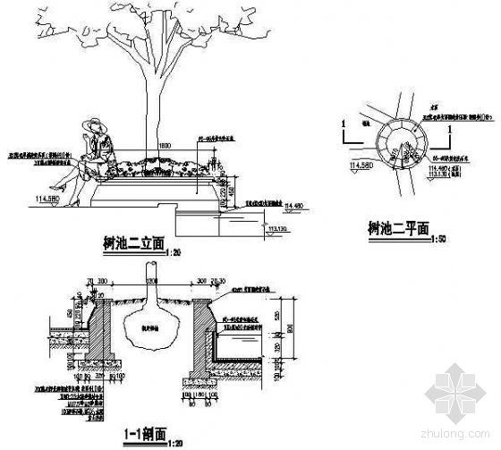 sketchup圆形树池资料下载-圆形树池详图二