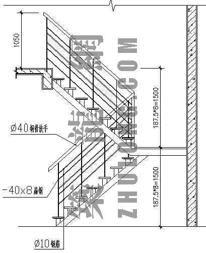 木构造楼梯资料下载-户内钢木楼梯详图