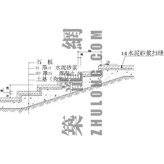 踏步节点做法详图资料下载-踏步详图3
