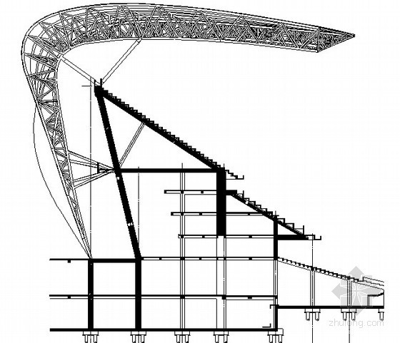 钢桁架结构管道支架设计资料下载-[浙江]框剪结构体育中心地上部分施工组织设计（图表丰富 443页）