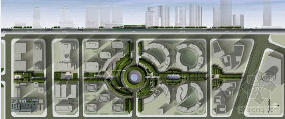 城市设计绿廊资料下载-北京某商务中心区“都市绿廊”景观设计