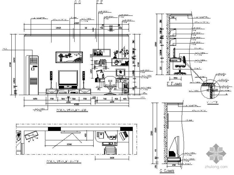 现代休闲影视厅CAD资料下载-家居休闲厅立面图