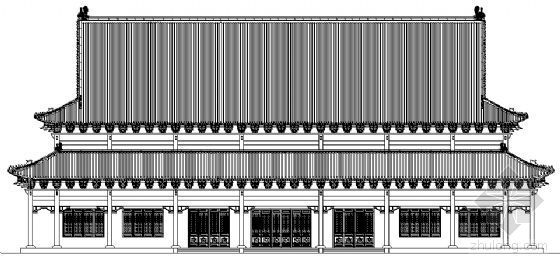 古建筑单坡长廊架施工图资料下载-某寺院殿古建筑施工图