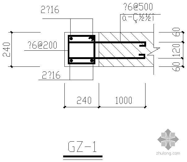 构造柱配筋节点资料下载-某构造柱配筋节点构造详图