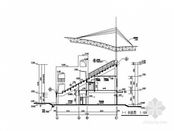 [合肥]某学院400米标准运动场体育看台建筑施工图- 