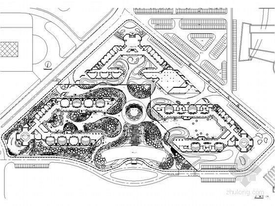 花坛设计图cad资料下载-[河北]大学城一期景观设计图