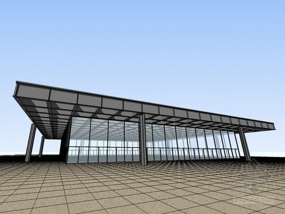 魁北克国家美术馆平面图资料下载-柏林新国家美术馆sketchup模型