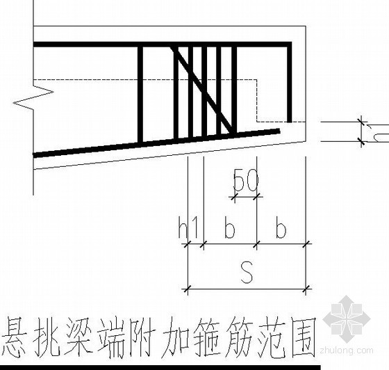 纯悬挑梁XL及各类梁的悬挑端配筋构造详图- 