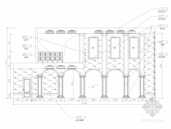 [内蒙古]知名设计公司设计欧式古典豪宅CAD施工图(含效果图）-[内蒙古]知名设计公司设计欧式古典豪宅CAD施工图立面图