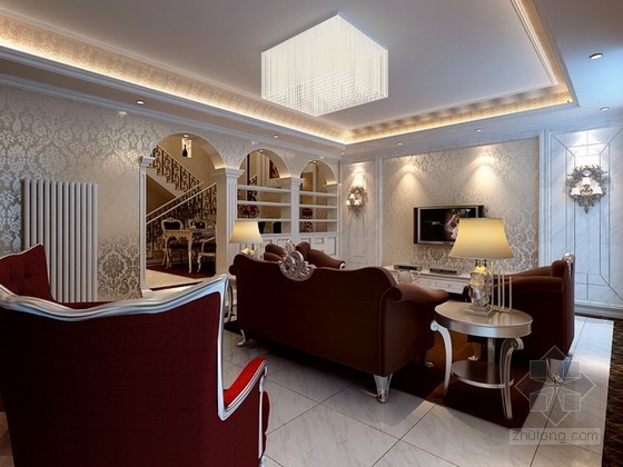 新古典欧式别墅客厅3d模型下载-新古典欧式别墅客厅3d模型 