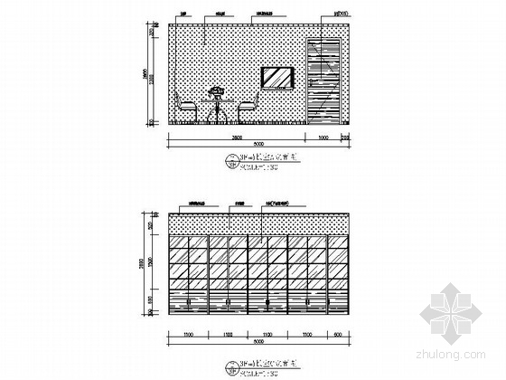 [江苏]现代地方行政机关办公楼室内CAD装修图（含效果）局长室立面图