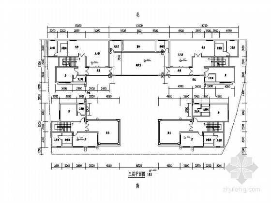 [福建]中式风格四合院建筑方案（含效果图）-中式风格四合院建筑方案平面图