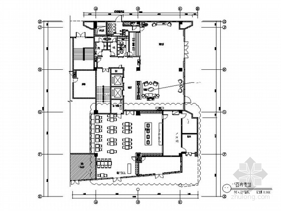现代风格酒店大堂资料下载-[原创]商务酒店大堂及餐饮空间装修施工图（含效果图）