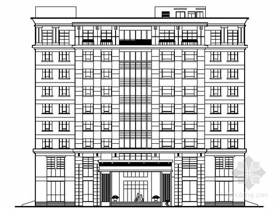 8层半建筑方案效果图资料下载-某十层宾馆建筑方案图（含效果图）