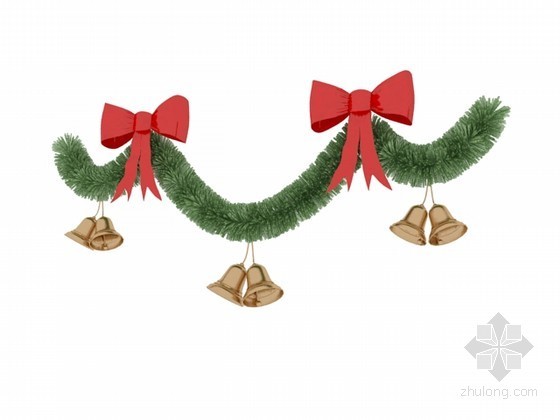 圣诞雪人3d模型下载资料下载-圣诞蝴蝶结铃铛组合