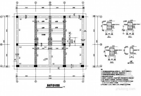 二级泵房平面图资料下载-某框架泵房结构设计图