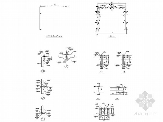 [学士]单层钢结构厂房毕业设计（含建筑图 结构图 详细计算书）-门式刚架节点详图、材料表
