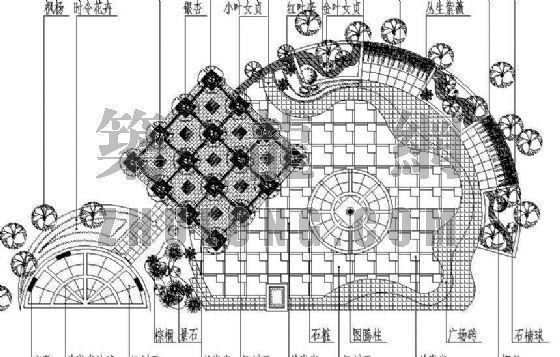 广场铺地大样图资料下载-高陵广场施工全套图