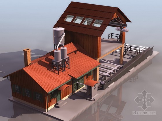 室外建筑效果图模型资料下载-滨水度假屋建筑效果图模型