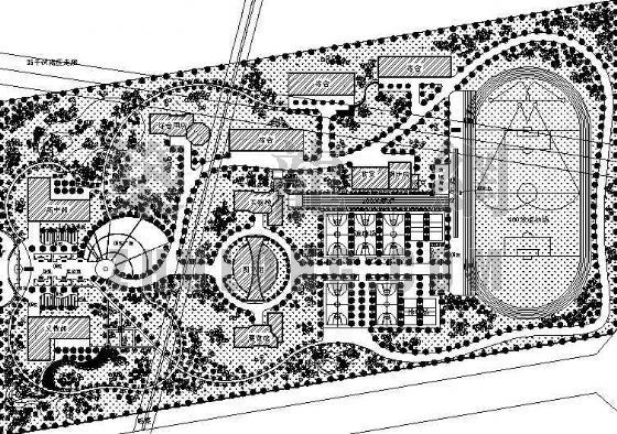 天津大学校园总平面图资料下载-某中学校园景观规划设计总平面图