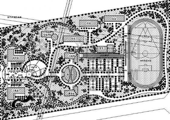 校园平面CAD资料下载-某中学校园景观规划设计总平面图
