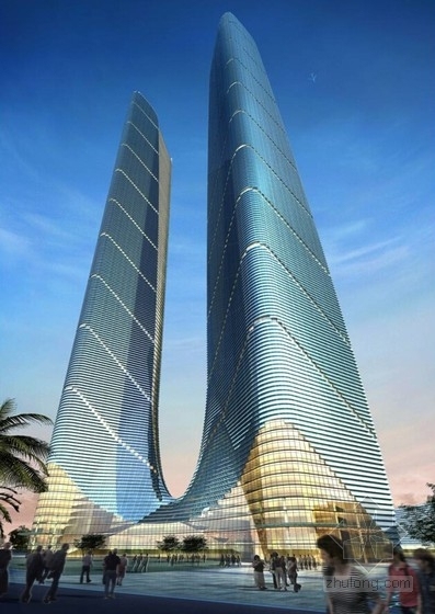 CBD办公中心资料下载-[广西]480米超高层CBD商业塔楼设计方案文本（知名事务所）