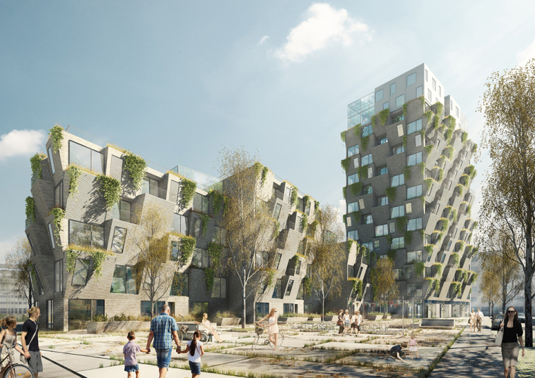 高层住区方案资料下载-LOKAL工作室依靠悬空花园高层建筑赢得了哥本哈根住区竞赛