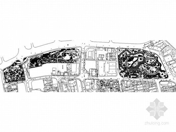 城市公园平面图dwg资料下载-[上海]城市中心公园景观规划施工图