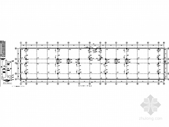 [西安]九层框架结构大学培训中心建筑结构施工图-地下一层墙柱 布置平面图 