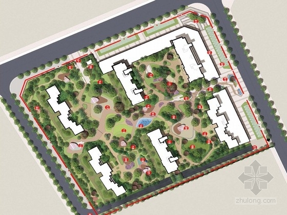 住宅区景观平面图手绘资料下载-[新疆]幸福住宅区景观规划设计方案
