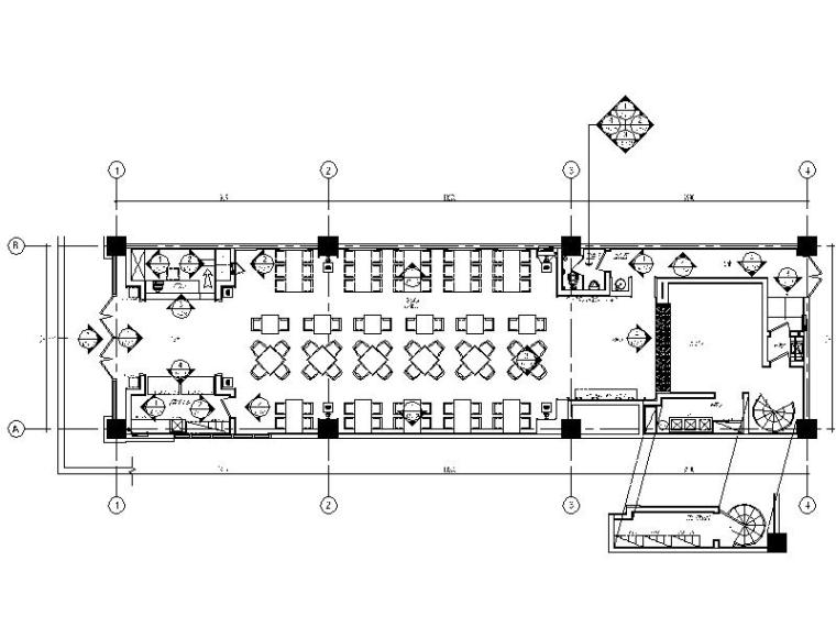 cad餐饮设计资料下载-[郑州]全国连锁餐饮空间设计CAD施工图(含效果图)