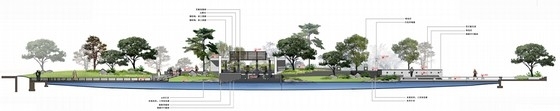 [重庆]现代中式人文社区景观规划设计方案-水榭剖面图 