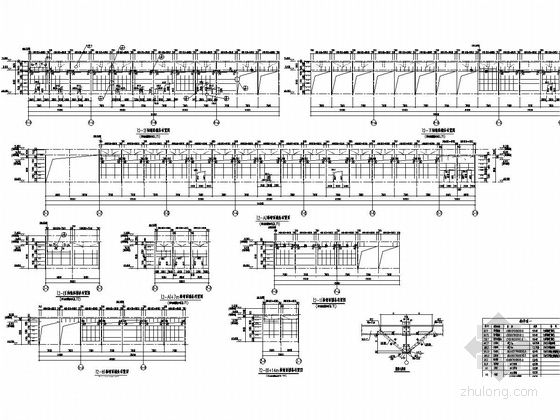 [重庆]单层钢结构电气系统公司厂房结构施工图-一期厂房墙面檩条布置图