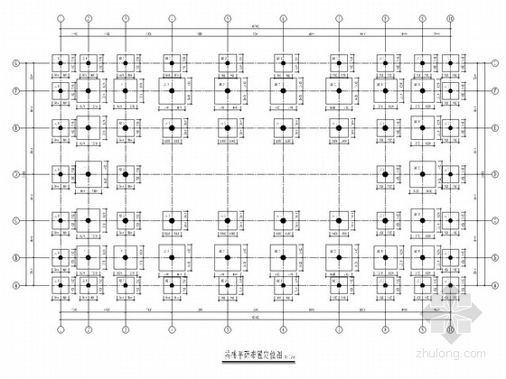 仿古大雄宝殿建筑结构全套施工图纸-基础平面布置定位图 