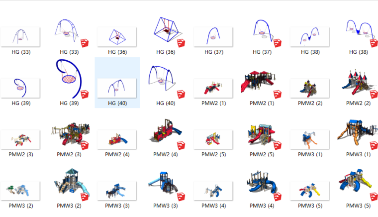 游乐CAD模型资料下载-SU儿童器械儿童游乐设施