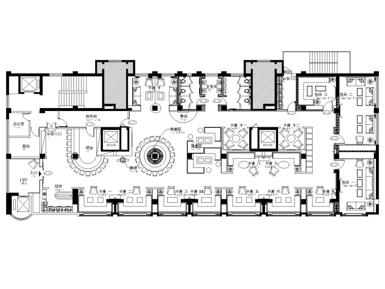 酒吧卡座施工详图资料下载-悦酒廊酒吧空间设计施工图（附效果图）