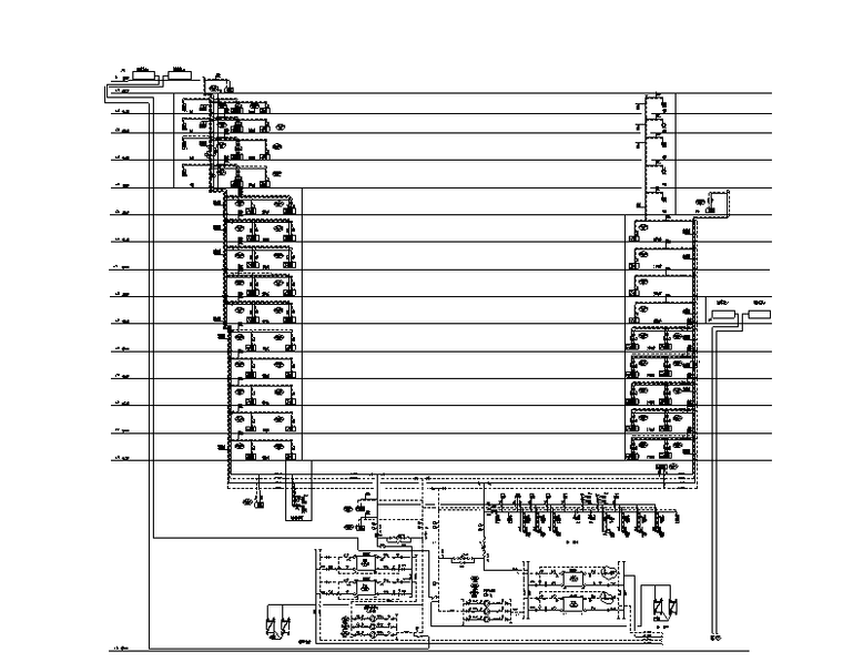二十九层商业综合体全套暖通施工图（甲级设计院）-中央空调冷热水系统原理图三 高热