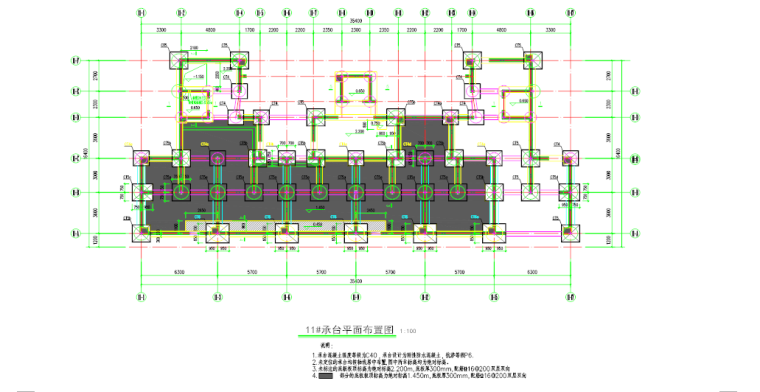 深基坑止水帷幕降水方案-承台平面布置图