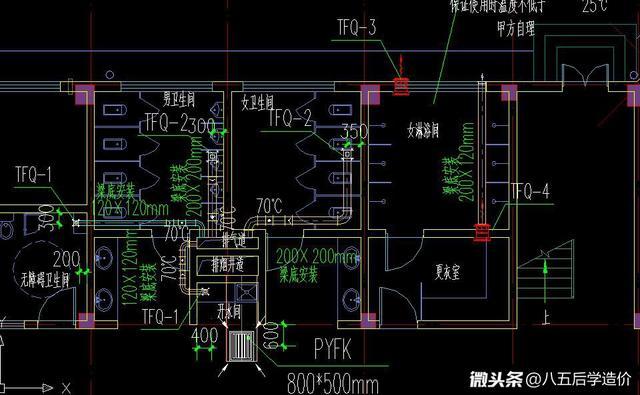 送排风设计图资料下载-造价工程师，关于空调通风系统之卫生间送排风工程量计算讲解