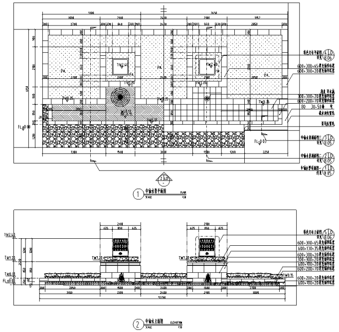 [宁夏]滨湖古典主义高端生态居住区景观设计全套施工图-中轴水景设计详图