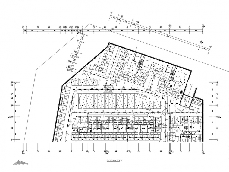 [四川]住宅小区全套电气设计施工图-地下一层Ⅰ区照明平面图