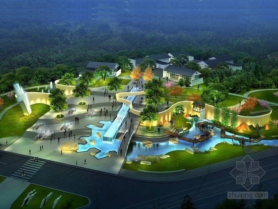 儿童健身广场资料下载-[湖南]自然融合山水型广场景观规划设计方案（知名设计公司）