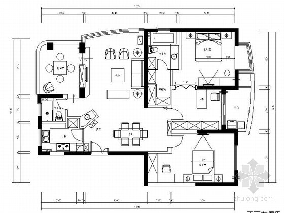 花园洋房施工图资料下载-[苏州]花园洋房现代简约三室二厅CAD装修施工图（含高清实景图）