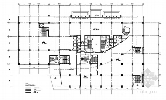 [北京]超高层核心筒结构商务办公楼建筑设计方案文本-超高层核心筒结构商务办公楼建筑平面图