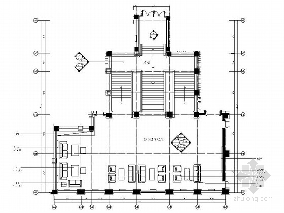 cad楼梯间设计资料下载-[北京]现代剧院多功能厅及楼梯间装修图（含效果）